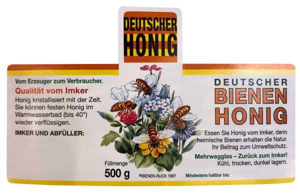 Honigglasetikett Flores Blüte 500g