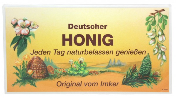 Klebeschild Echter deutscher Honig
