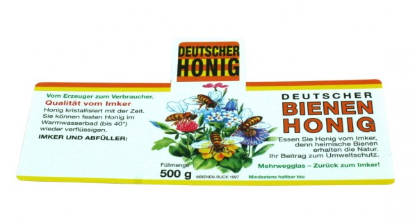 Honigglasetikett Flores Blüte 500g