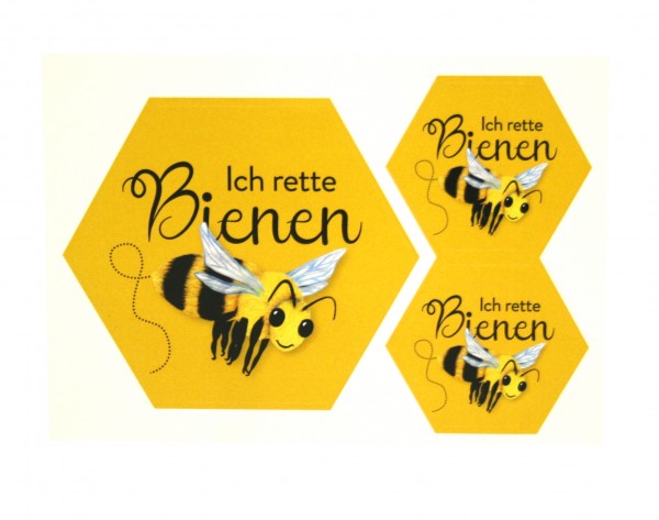 Postkarte mit Stickern "Ich rette Bienen"